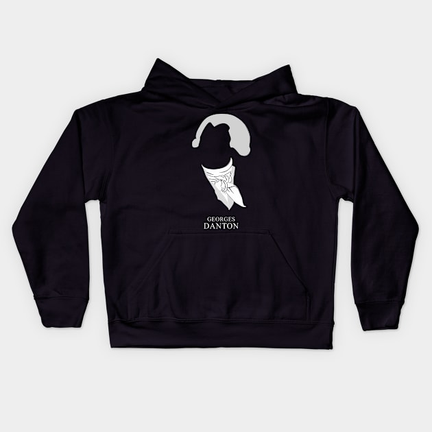 Georges Danton - Minimalist Portrait Kids Hoodie by Wahyu Aji Sadewa